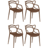 Kit 4 Cadeiras Alegra Marrom Reforçadas - Construmarcas - 1