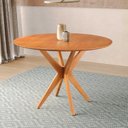 Ver imagem 7 de Conjunto de Mesa Redonda 100 cm com 4 Cadeiras Luna Marrom/Preto Yescasa