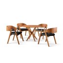 Ver imagem 3 de Conjunto de Mesa Redonda 100 cm com 4 Cadeiras Luna Marrom/Preto Yescasa