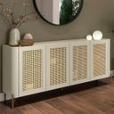 Ver imagem 1 de Buffet Mdf com Gaveta e Palha Natural L180 X A81,5cm Luna/dourado F831s