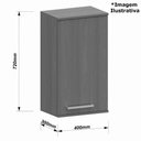 Ver imagem 3 de Armário Aéreo Dulce 40cm 1 Porta MDF Porta de Bater Freijó-Branco Luciane Móveis