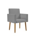 Ver imagem 4 de Kit 06 Poltronas Decorativa Recepção Oferta Balaqui Linho Cor:linho Grafite