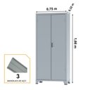 Ver imagem 2 de Armário de Aço c/ 02 portas – PA 75 – 1,66×0,75×0,32m – CHAPA # 26 – AMAPA – 12111