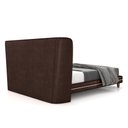 Ver imagem 6 de Conjunto Cama com Cabeceira King Torres Pés em Madeira Pu/bouclê Marrom/off White G91 - Gran Belo