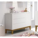 Ver imagem 2 de Cômoda Sapateira Classic New Branco Fosco com Madeira - MoveisAqui