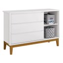 Ver imagem 5 de Cômoda Sapateira Classic New Branco Fosco com Madeira - MoveisAqui