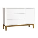 Ver imagem 1 de Cômoda Sapateira Classic New Branco Fosco com Madeira - MoveisAqui