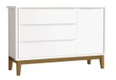 Ver imagem 1 de Cômoda Sapateira Classic New Branco Fosco com Madeira - MoveisAqui