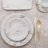 Jogo de 12 Pratos De Sobremesa Marmore Cinza Porcelana Schmidt - 2