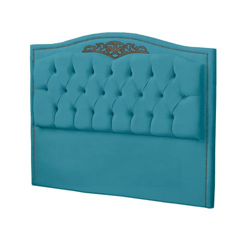 Cabeceira Casal Queen Size Estofada para Cama Box Maitê Veludo Ateliê do Conforto Cabeceira Casal Qu