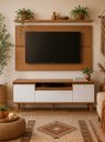 Ver imagem 1 de Rack para TV com Painel e Prateleira 150cm Retro MDF Freijó Dallas - On Móveis