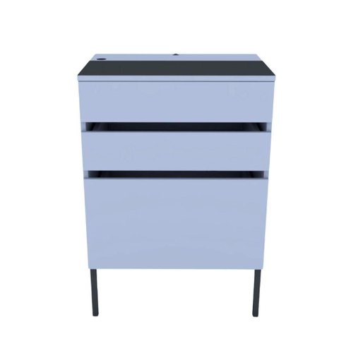 Bancada Auxiliar para Barbearia T1 MDF 60cm Azul Sereno Kolla Mobília