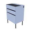 Ver imagem 2 de Bancada Auxiliar para Barbearia T1 MDF 60cm Azul Sereno Kolla Mobília
