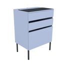 Ver imagem 3 de Bancada Auxiliar para Barbearia T1 MDF 60cm Azul Sereno Kolla Mobília