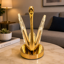 Ver imagem 2 de Luminária Decorativa Cisne Dourado LED Branco Quente