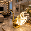 Ver imagem 4 de Luminária Decorativa Cisne Dourado LED Branco Quente