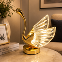 Ver imagem 3 de Luminária Decorativa Cisne Dourado LED Branco Quente