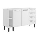Ver imagem 1 de Balcão Cozinha Evidence Bertolini 1.40 Mt 100% Aço - 2 Portas- 4 Gavetas - Branco