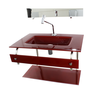 GABINETE DE VIDRO PARA BANHEIRO CUBA ACOPLADA 50CM INOX VERMELHO CEREJA - 3
