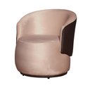 Ver imagem 2 de Poltrona Organica Beatriz Veludo Rosa C/ Composê Corano Marrom - Lm Decor