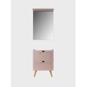 Ver imagem 1 de Gabinete para Banheiro com Espelheira 60cm Retro Mdf Salmao Milano - On Móveis