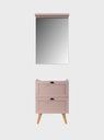 Ver imagem 1 de Gabinete para Banheiro com Espelheira 60cm Retro Mdf Salmao Milano - On Móveis