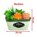 Ver imagem 4 de Arranjo Suculenta Vaso Decorativo com Plantas Artificiais Verde