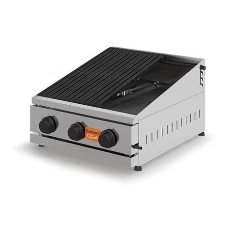 Chapa Grill Charbroiler CHR60FL com Chapa Lisa e Grelha Cinza Tostando