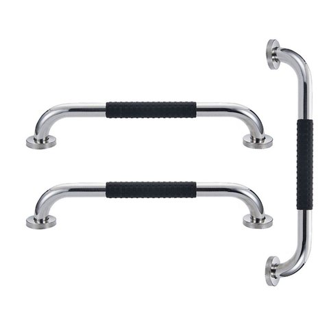 Barra de Apoio 60cm Inox Suporte Antiderrapante Banheiro Box Kit 3 Unidades Idoso Gestante Acessibil