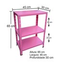 Ver imagem 5 de Estante de Aço Rosa Mini com 3 Prateleiras 45x30cm 45kg Coluna Bipartida para Escritório Quartos