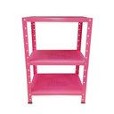 Ver imagem 2 de Estante de Aço Rosa Mini com 3 Prateleiras 45x30cm 45kg Coluna Bipartida para Escritório Quartos