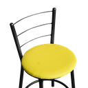 Ver imagem 3 de Jogo 2 Banqueta Baixa Para Cozinha Epoxi Craqueada Assento Estofado