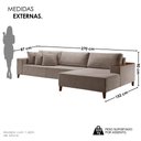 Ver imagem 4 de Sofá 4 Lugares com Chaise Linho 270cm Grécia