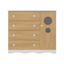 Ver imagem 7 de Cômoda Infantil 95cm 1 Porta com Vidro e 4 Gavetas Sonho Multimóveis Mp4474 Branco/madeirado