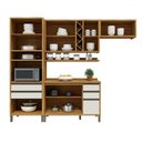 Ver imagem 3 de Armário de Cozinha Modulada com Balcão e Tampo 9 Portas 5 Gavetas Pérola 100% Mdf Vidro Reflecta Amê