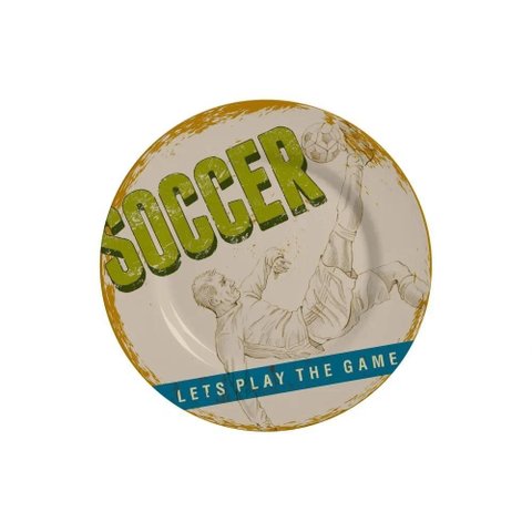 Conjunto com 6 Pratos de Sobremesa Football e Futebol Ø21cm Alleanza Cerâmica