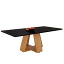 Ver imagem 2 de Mesa de Jantar 6 Lugares Retangular com Vidro Temperado Pés em Mdf Resistente:preto