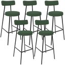 Ver imagem 1 de Kit 05 Banquetas Baixa Bar Cozinha Sala de Jantar Estrutura em Aço Milão L02 Suede Verde Musgo - Lya