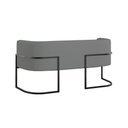 Ver imagem 5 de Kit Sofá 2 Lugares + 2 Poltronas Recepção Veludo Preto Cinza