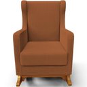 Ver imagem 2 de Poltrona de Amamentação com Balanço e Puff Mavie L02 Bouclê Terracota - Lyam Decor