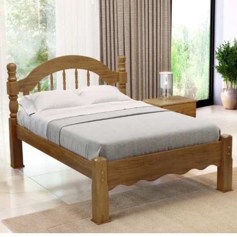 Cama Casal em Madeira Maciça Torneada 1,60 Siena Imbuia