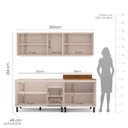 Ver imagem 2 de Armário de Cozinha Modulada Completa 4 Peças 200cm sem Tampo 250028 Koya Politorno Móveis