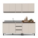 Ver imagem 3 de Armário de Cozinha Modulada Completa 4 Peças 200cm sem Tampo 250028 Koya Politorno Móveis