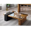 Ver imagem 2 de Mesa de Centro Luna com Espelho Chevron/ Preto para Sala de Estar Recepção - Hb Móveis