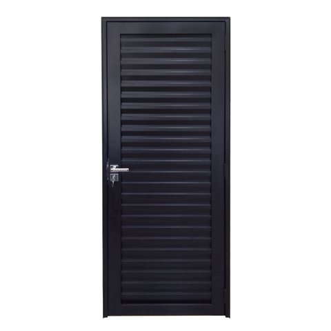Porta Palheta de Alumínio Preto Maçaneta Premium Linha Roma:Esquerda/210 x 100