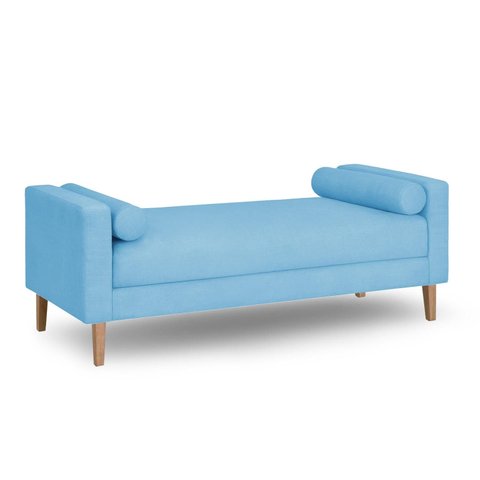 Recamier Berlim 1,20m Suede Azul Turquesa - Clique Decorações