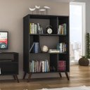 Ver imagem 1 de Estante Retrô para Livros com Nichos Preto Lilies Móveis
