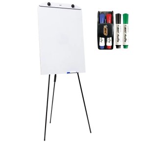 Flip Chart Quadro Branco 60x90cm Tripé Retrátil com 4 Marcadores e Apagador