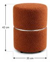 Ver imagem 2 de Kit de Puff com Cinta no Meio Prata, Cor Terracota Boucle - Let Móveis