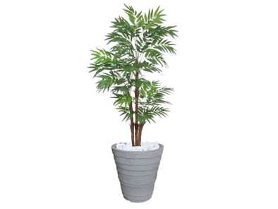 Planta Artificial Árvore Palmeira Phoenix 1,77m kit + Vaso Trapézio D.  Grafiato Marrom 40cm | MadeiraMadeira